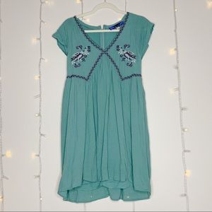 Teal blue, short sleeve, XS Blue Rain dress.